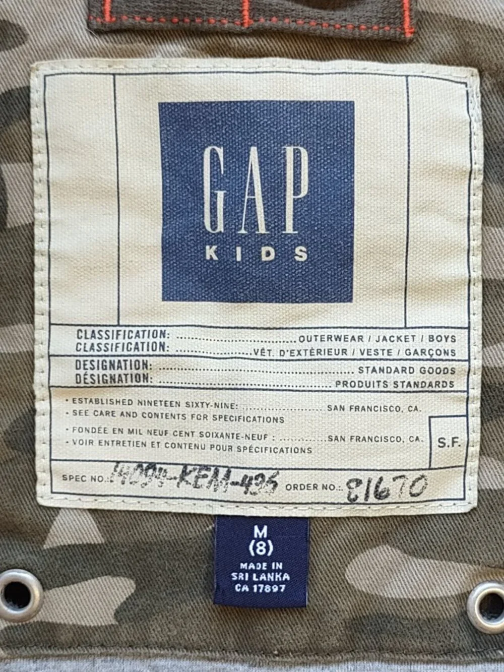 Vintage GAP Corduroy Chore Jacket Insulated Kid Medium (8-10) Utility Barn